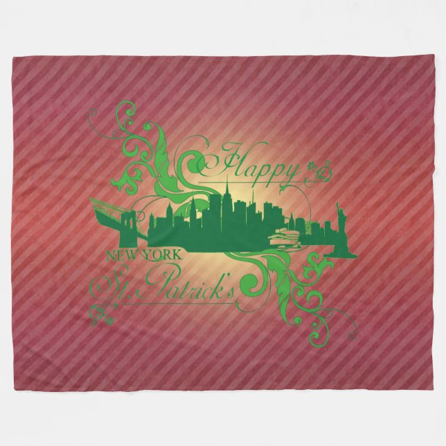 HAPPY ST.PATRICKS - Fleece Blanket (Front (Horizontal))