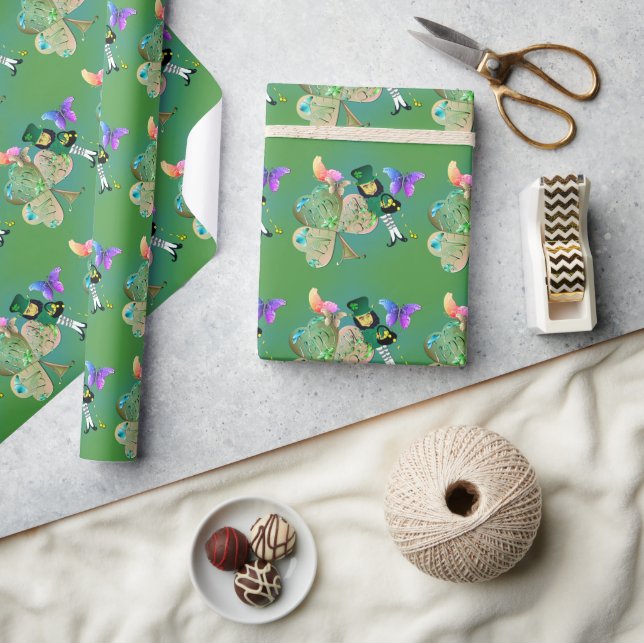 Happy St Patrick's Lepreachaun Wrapping Paper (Crafts)