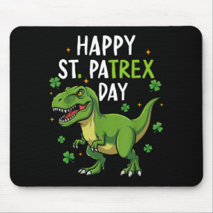 Happy st patricks pa trex day dino boys kids mouse pad