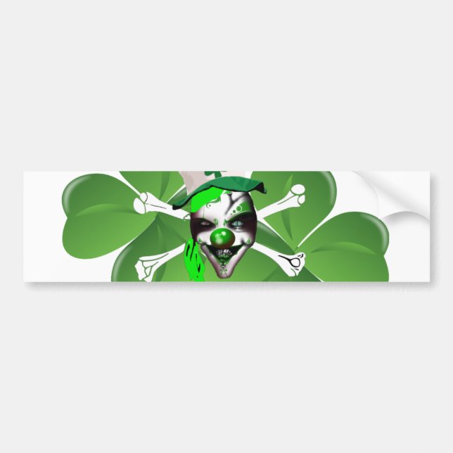 Happy St Patrick's scary clown Bumper Sticker (Front)