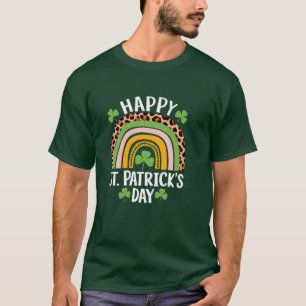 Happy St Saint Patrick's Day Rainbow Shamrock T-Shirt