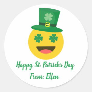 Happy St. the Patricks Day Sticker- EMOJI Classic Round Sticker