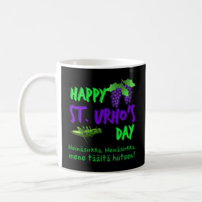 Happy St Urho'S Day Finnish Grasshopper Novelty Coffee Mug (Left)