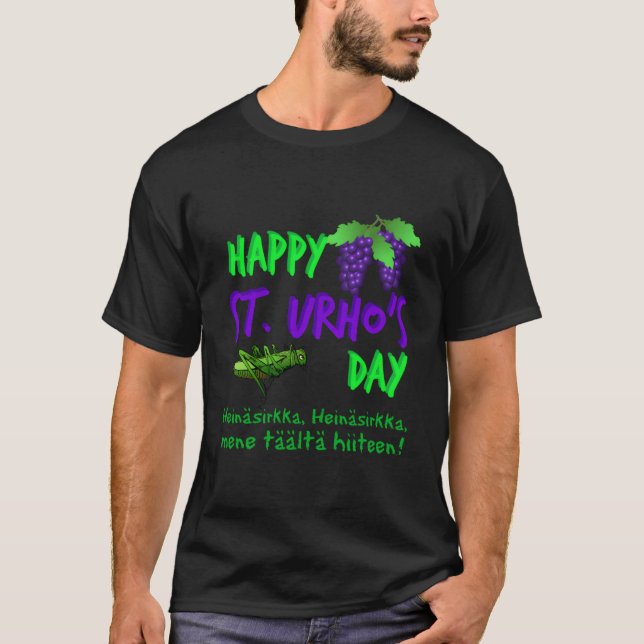 Happy St Urho'S Day Finnish Grasshopper Novelty T-Shirt (Front)