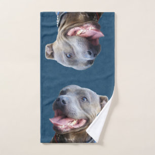 Happy Staffordshire Bull Terrier, Hand Towel