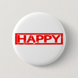 Happy Stamp 2 Inch Round Button