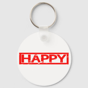 Happy Stamp Keychain