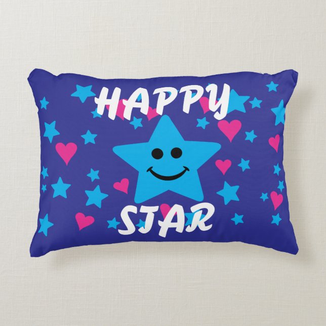 Happy star accent pillow (Front)