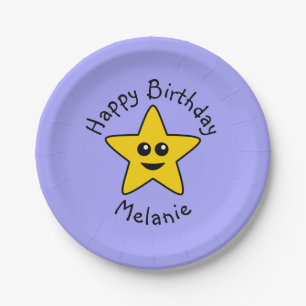 Happy Star Birthday Paper Plates