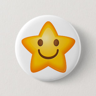 Happy Star Emoji 2 Inch Round Button
