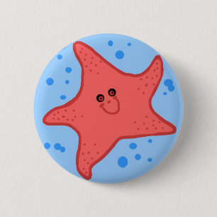 Happy starfish button