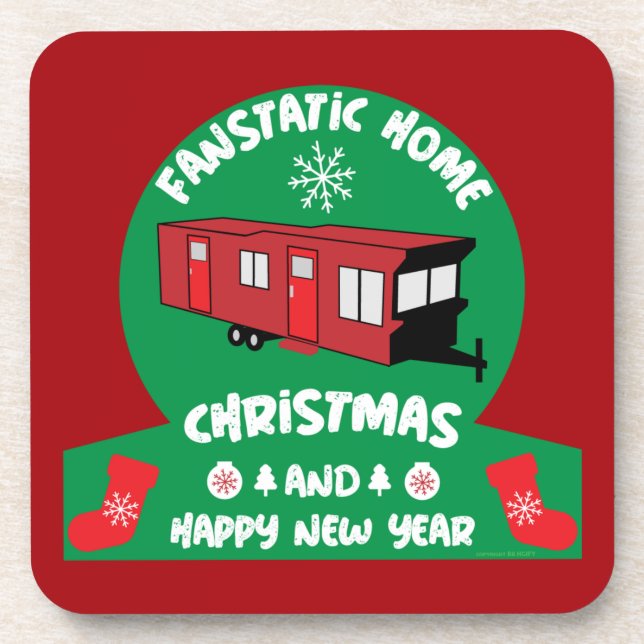 Happy Static Mobile Holiday Home Xmas Gift   Coaster (Front)