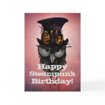 Happy Steampunk Birthday! - Funny Grumpy Owl