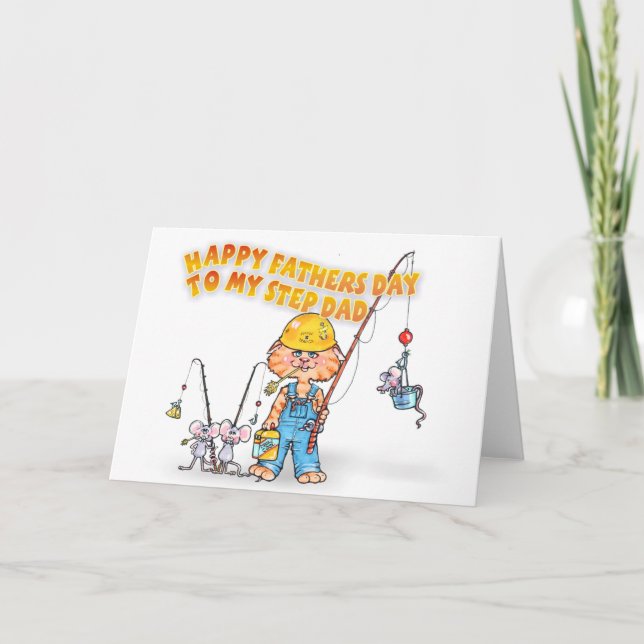 Happy Step Dad Fathers Day Card (Front)