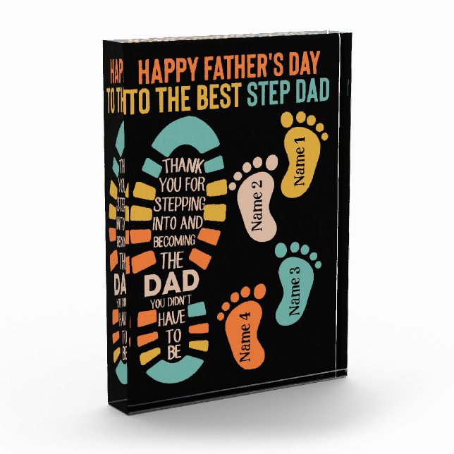 Happy "step" Fathers Day Photo Block (Left)