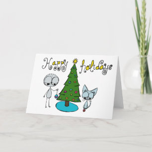 happy stick holiday card