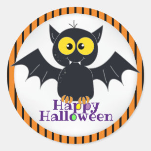 Happy Sticker Vampire Bat Halloween