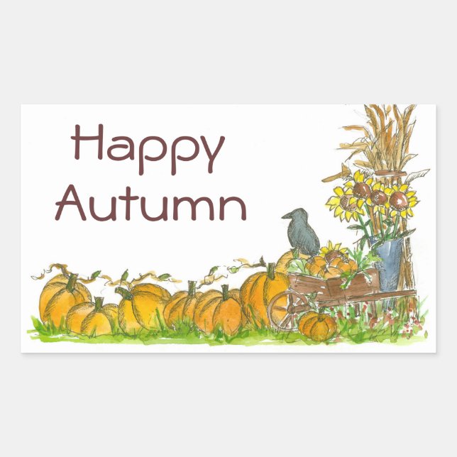 Happy Stickers Automne Citrouille Patch Crow (Devant)