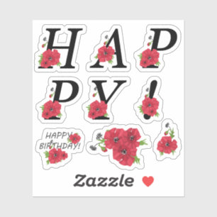 Happy! Stickers for decoration of albums, notes...