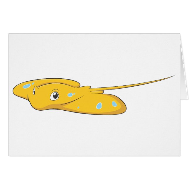 Happy Stingray Fish Cartoon (Front Horizontal)