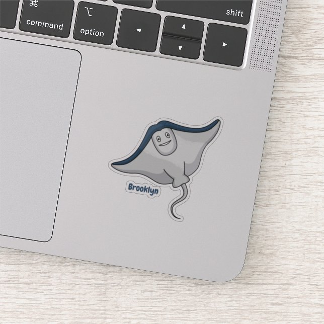 Happy stingray fish cartoon illustration (Detail)