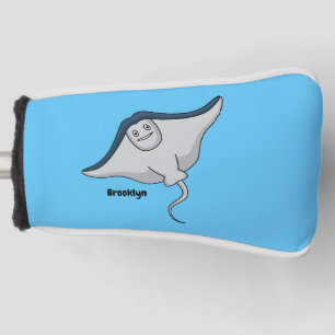 Happy stingray fish cartoon illustration golf head cover