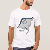 Happy stingray fish cartoon illustration