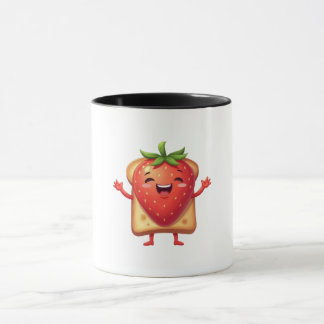 Happy Strawberry Toast Cartoon Mug
