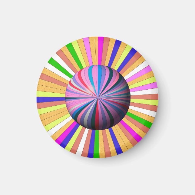 Happy Stripes with Center Sphere Magnet (Front)