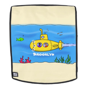 Happy submarine cartoon backpack