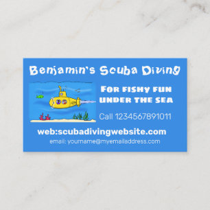 Happy submarine cartoon business card