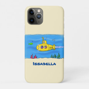 Happy submarine cartoon iPhone 11 pro case