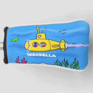 Happy submarine cartoon golf head cover