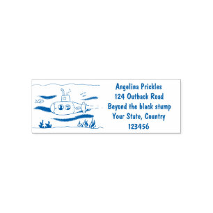 Happy submarine cartoon self-inking stamp