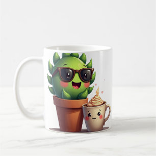 Happy Succulent Plant Parent Kawaii Sticker Mug