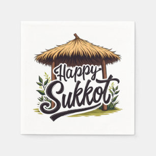 Happy Sukkot Jewish holiday Hanukkah  Napkin