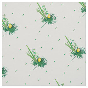 Happy Sukkot Lulav and Etrog Watercolor Pattern Fabric