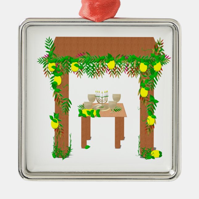 Happy Sukkot Metal Ornament (Front)