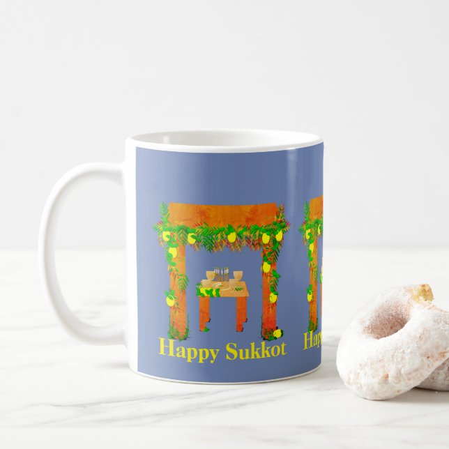 Happy Sukkot ,Personalized Coffee Mug (With Donut)