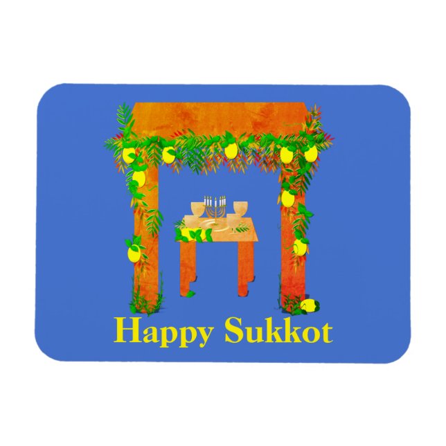 Happy Sukkot ,Personalized Magnet (Horizontal)