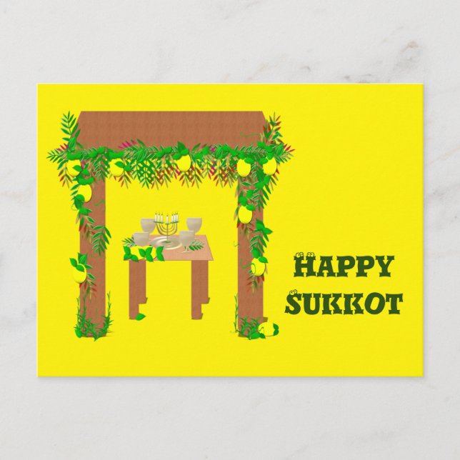 Happy Sukkot ,Personalized Postcard (Front)