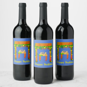 Happy Sukkot ,Personalized Wine Label