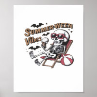 Happy Sumerween Vibes Skeleton Ice Cream Summer Ha