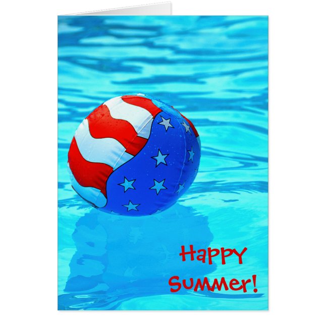 Happy Summer-beach ball in pool (Front)