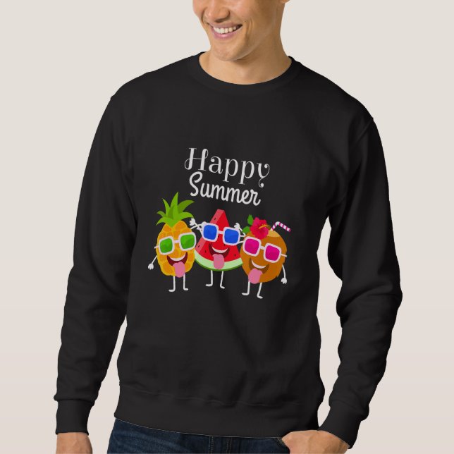 Happy Summer Cute Fruits - Pineapple Watermelon Co Sweatshirt (Front)