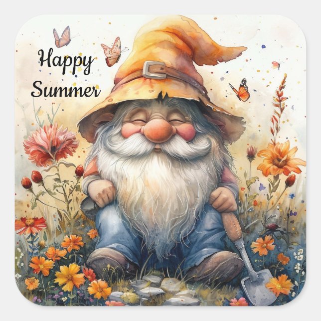 Happy Summer Gnome Sticker (Devant)