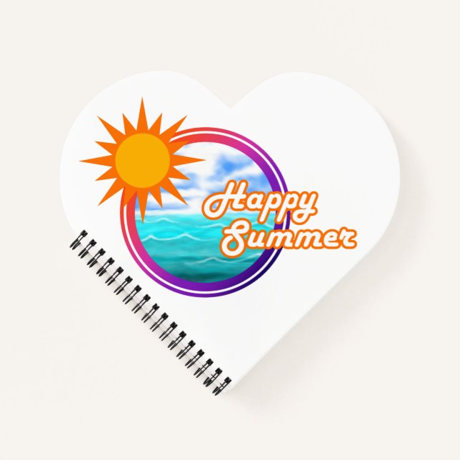 Happy Summer Ocean Circle Notebook (Front)