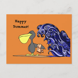 Happy Summer Pelican Postcard
