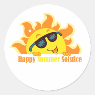 happy summer solstice 2024 classic round sticker