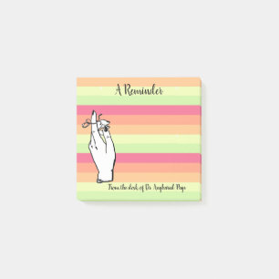 Happy Summer Stripes Vintage Reminder Custom 4X3 Post-it Notes